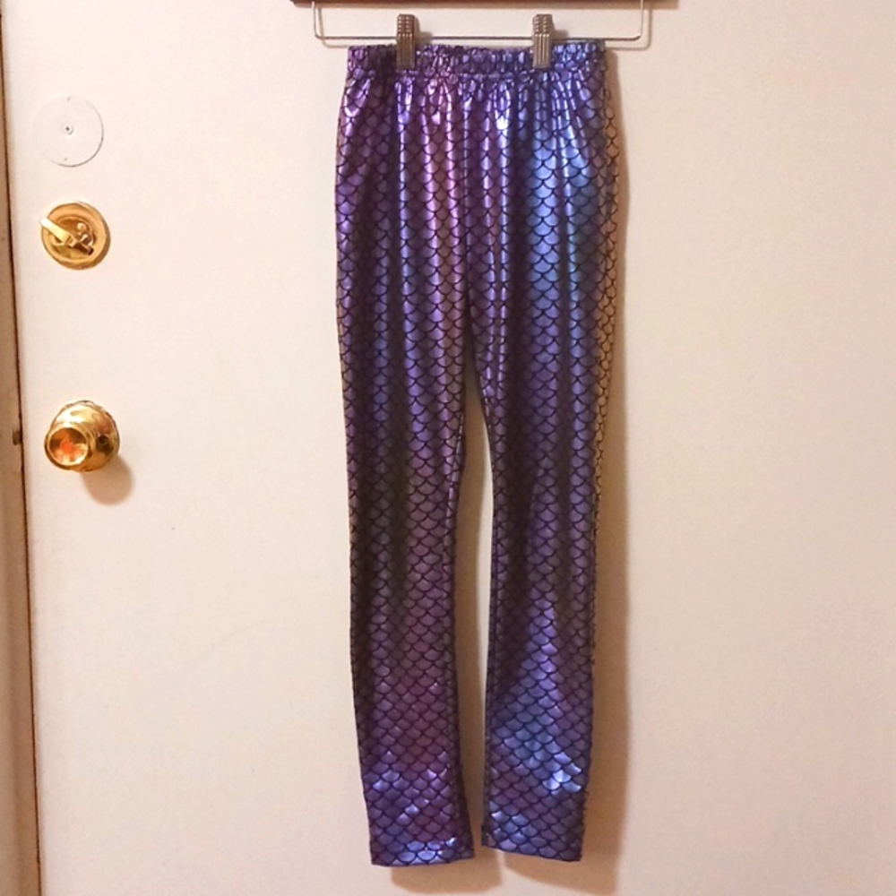 Girl's Purple/Blue Shimmery Mermaid Pants